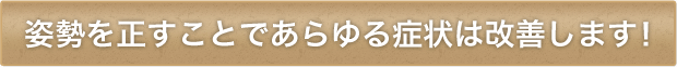 整体で姿勢を正すことであらゆる症状は改善します